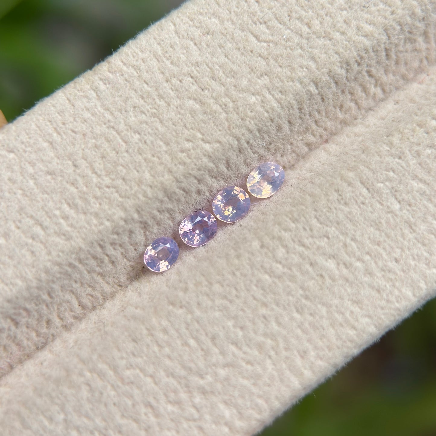 0.63ct / 4Pcs Natural Pinkish White Milky Sapphire Viet Nam. Cushion Shape. No treatment.