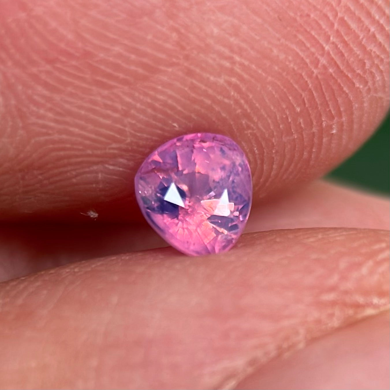 0.54 ct Natural Purplish Pink Milky Sapphire Vietnam. Cushion Shape. Unheat.