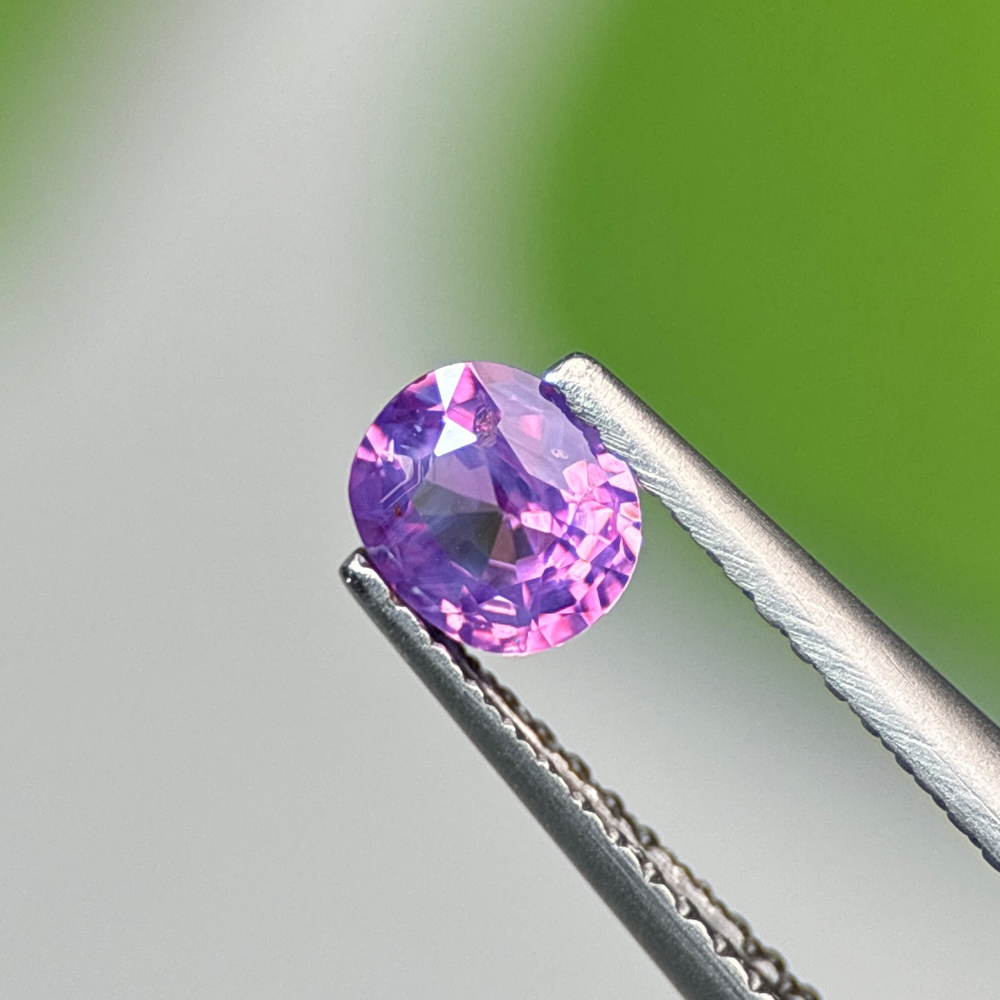 0.58 ct Natural Pinkish Purple Milky Sapphire Vietnam. Cushion Shape. No Treatment.