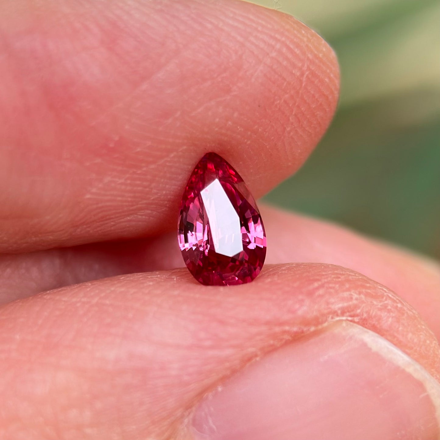 0.60 ct Natural Red Spinel Vietnam. Pear Shape. No Treatment.