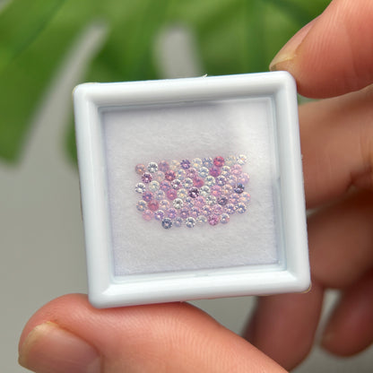 1,1ct/63Pcs Natural Sapphire Vietnam, Round Shape, C1 Quality, No Treatment Sapphire Luc Yen.