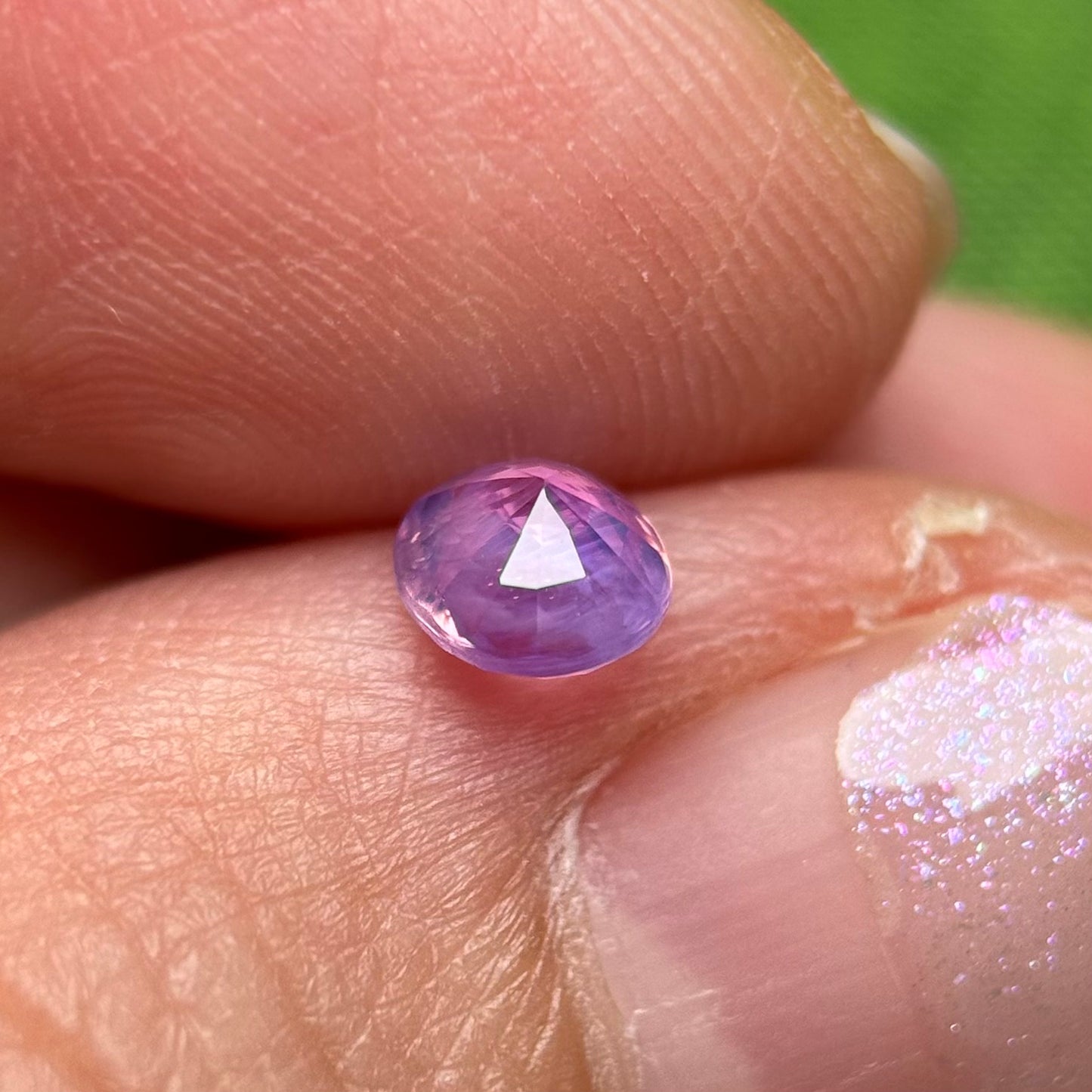 0.58ct Natural Pinkish Purple Milky Sapphire Vietnam.
