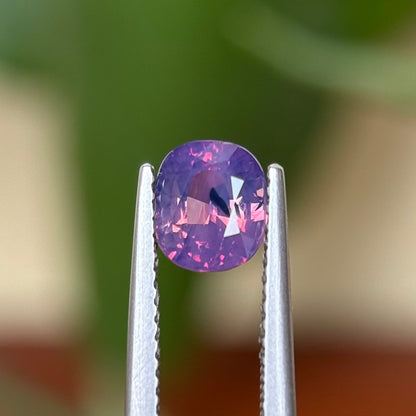 1.40 ct Natural Pinkish Purple Silky Sapphire Vietnam. Cushion
