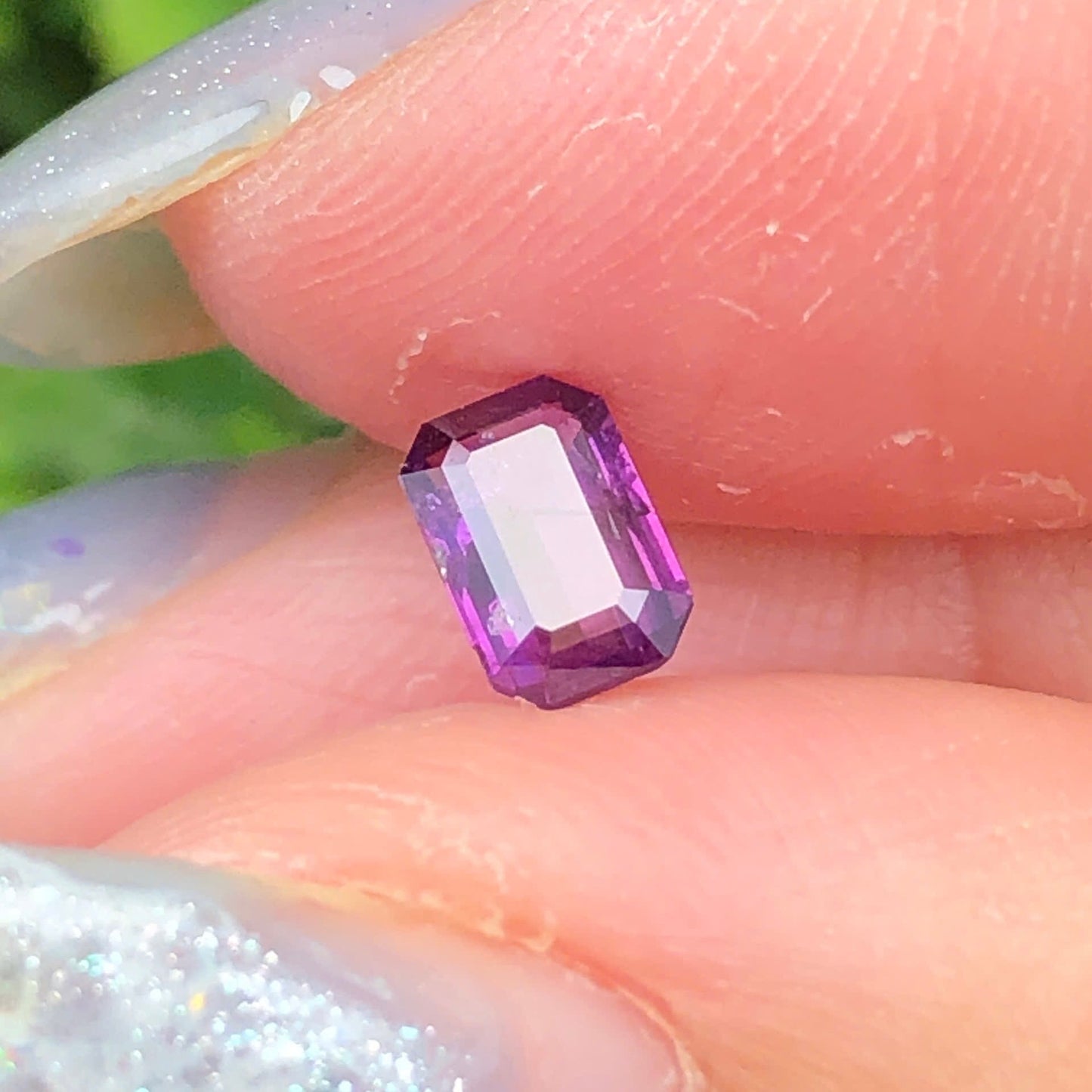 0,47ct Natural Purple Sapphire Vietnam. Emerald Shape. No Treatment Sapphire Luc Yen.