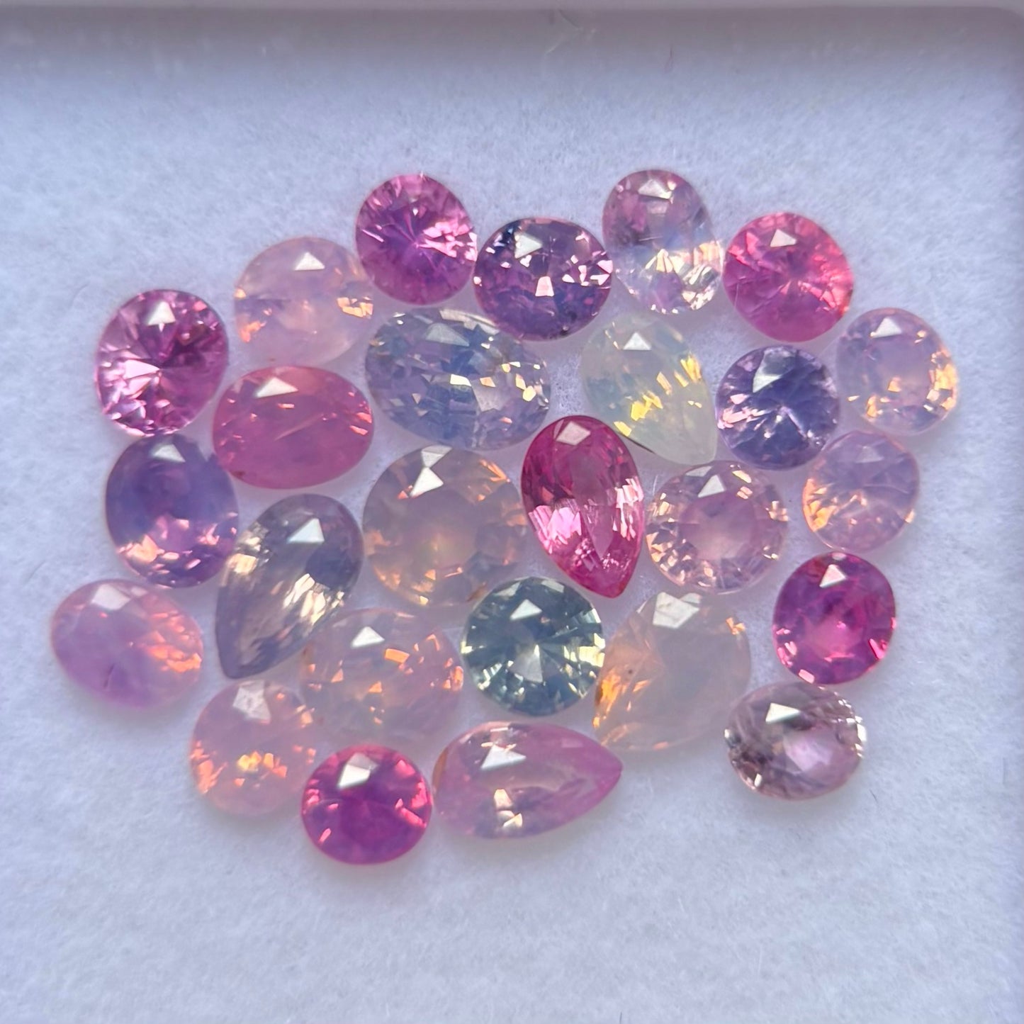 3.42 ct/ 26Pcs Natural Milky Sapphire Viet Nam. A Quality. No treatment.