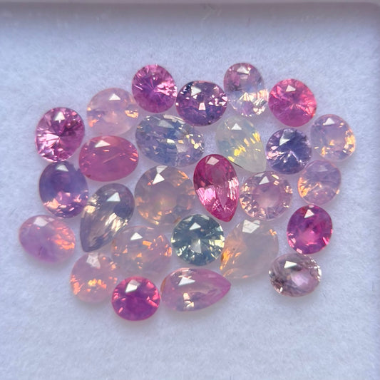 3.42 ct/ 26Pcs Natural Milky Sapphire Viet Nam. A Quality. No treatment.