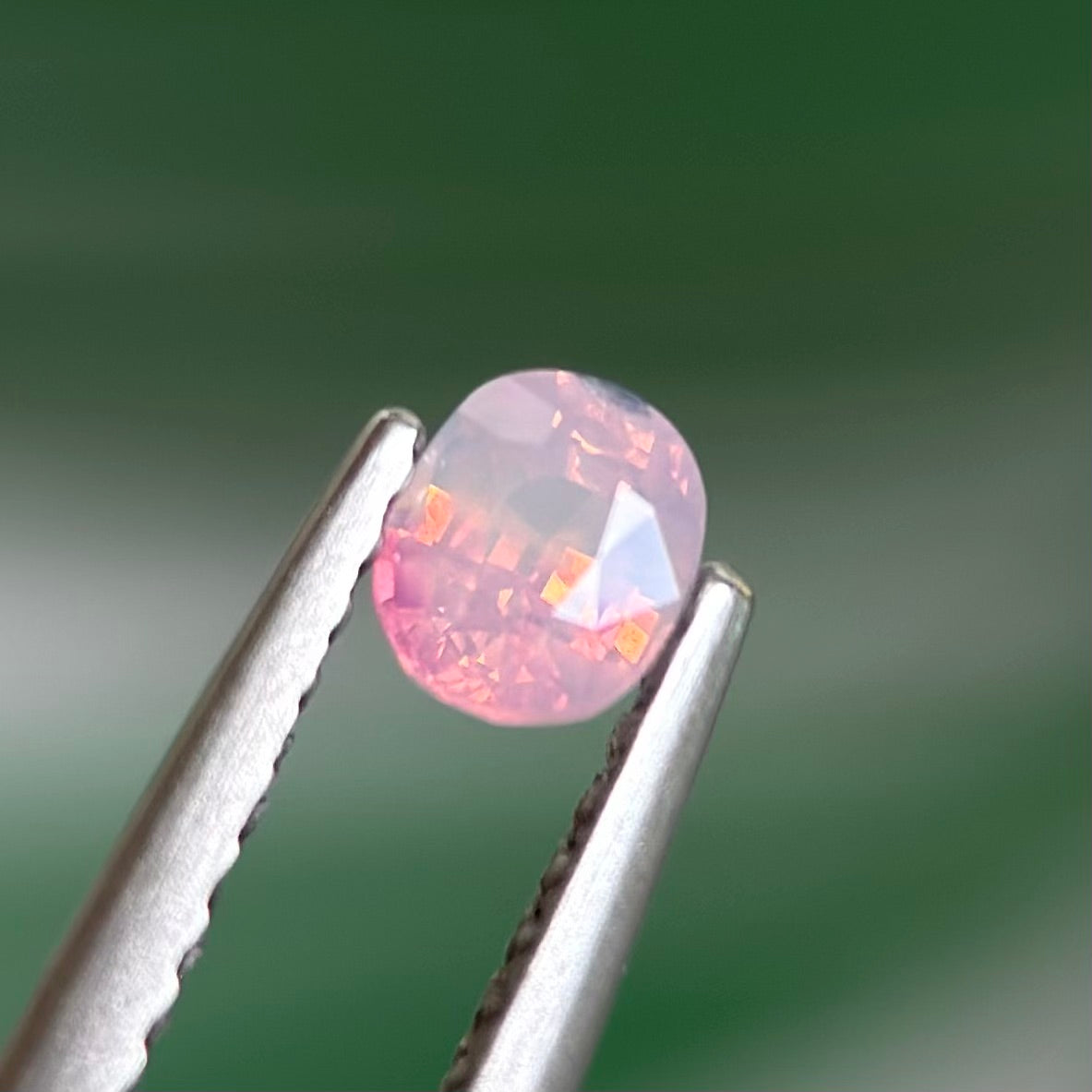 0.31ct Natural Pinkish White Milky Sapphire Vietnam. Cushion Shape. Unheat.