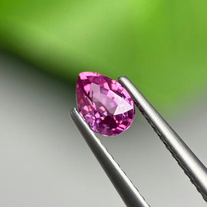 0.78 ct Natural Pinkish Purple Sapphire Vietnam. Pear Shape.