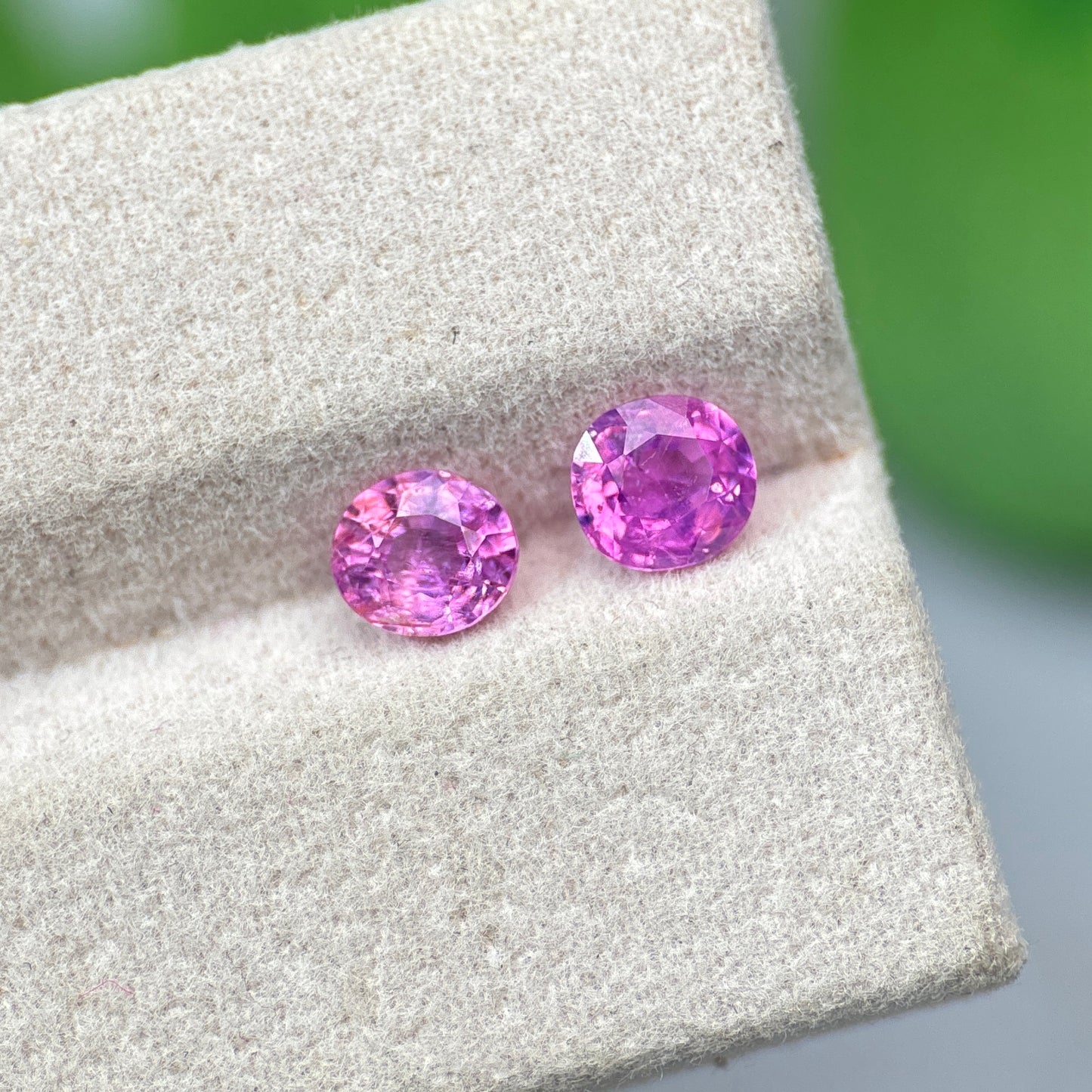 1.46 ct/ 2Pcs Natural Pink Milky Sapphire Vietnam. Cushion Shape. No Treatment.