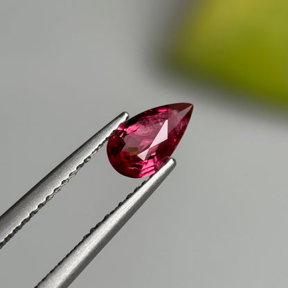0.64 ct Natural Pinkish Red Spinel Vietnam. Pear Shape.