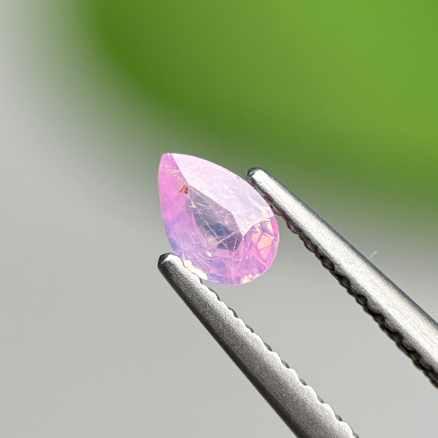 0.36 ct Natural Lite Pink Milky Sapphire Vietnam. Pear Shape.