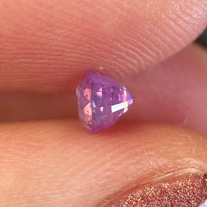 0.56 ct Natural Purple Milky Sapphire Vietnam. Cushion Shape. No Treatment.