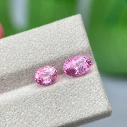 3.21 ct/ 2Pcs Natural Pink Spinel Vietnam. Oval Shape. No Treatment.