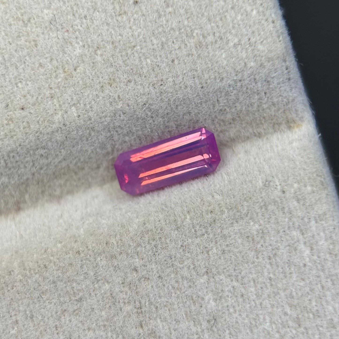 0.64 ct Natural Pink Milky Sapphire Vietnam. Emeral Shape. No Treatment.