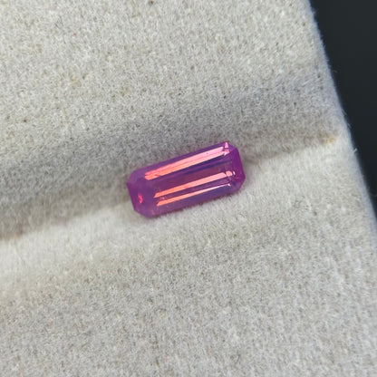 0.64 ct Natural Pink Milky Sapphire Vietnam. Emeral Shape. No Treatment.