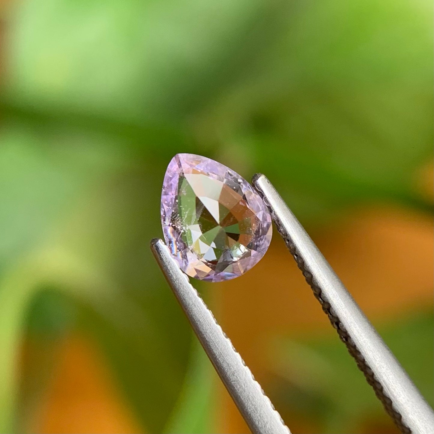 0.75 ct Natural Purplish White Spinel Vietnam. Pear Shape. No Treatment