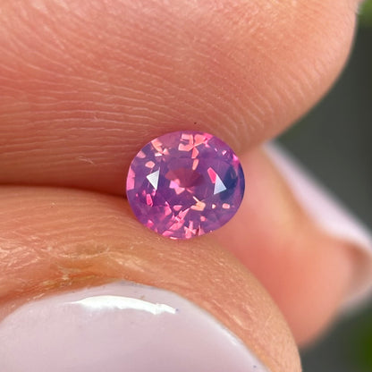 0.55ct Natural Purplish Pink Milky Sapphire Vietnam. Oval Shape. No Treatment.