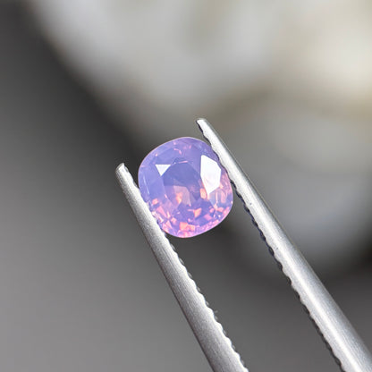 0,55ct Natural Pinkish Purple Milky Sapphire Vietnam. Cushion Shape. No Treatment Milky Sapphire Luc Yen.
