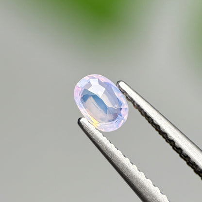 0.38 ct Natural Pinkish White Milky Sapphire Vietnam. Cushion Shape.