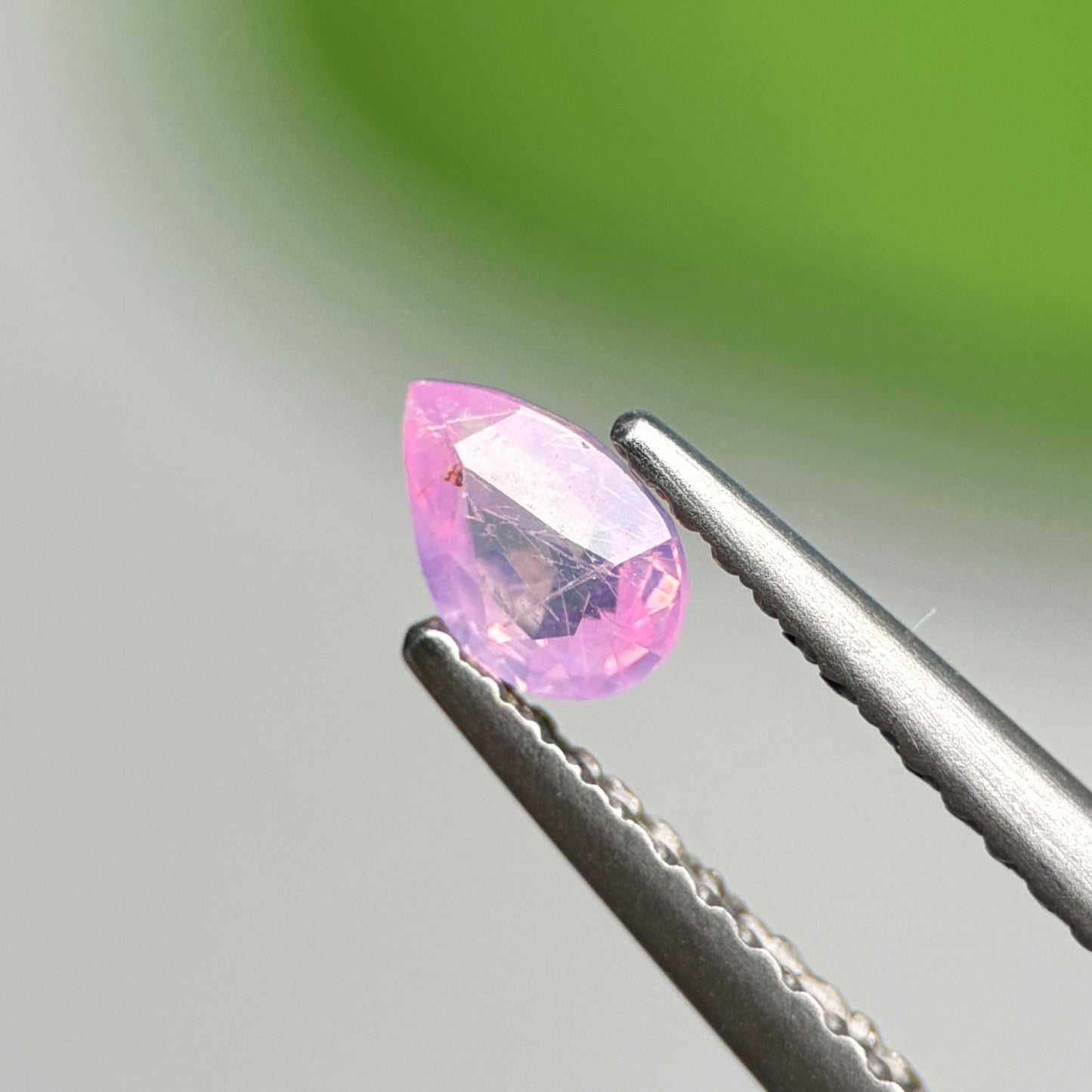 0.36 ct Natural Lite Pink Milky Sapphire Vietnam. Pear Shape.