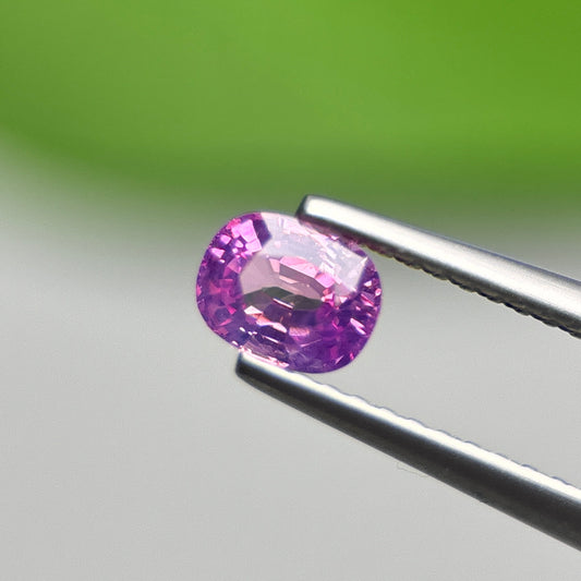 0.53 ct Natural Purplish Pink Sapphire Vietnam. Cushion Shape.
