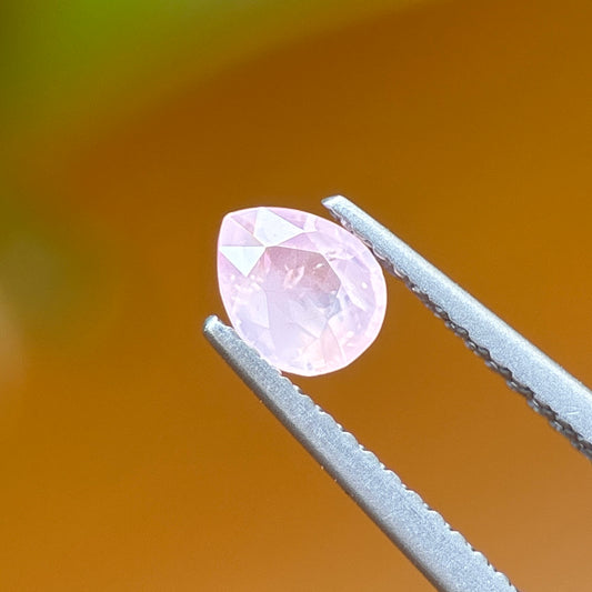 0.58 ct Natural Pink Milky Sapphire Vietnam. Pear Shape. Unheat.