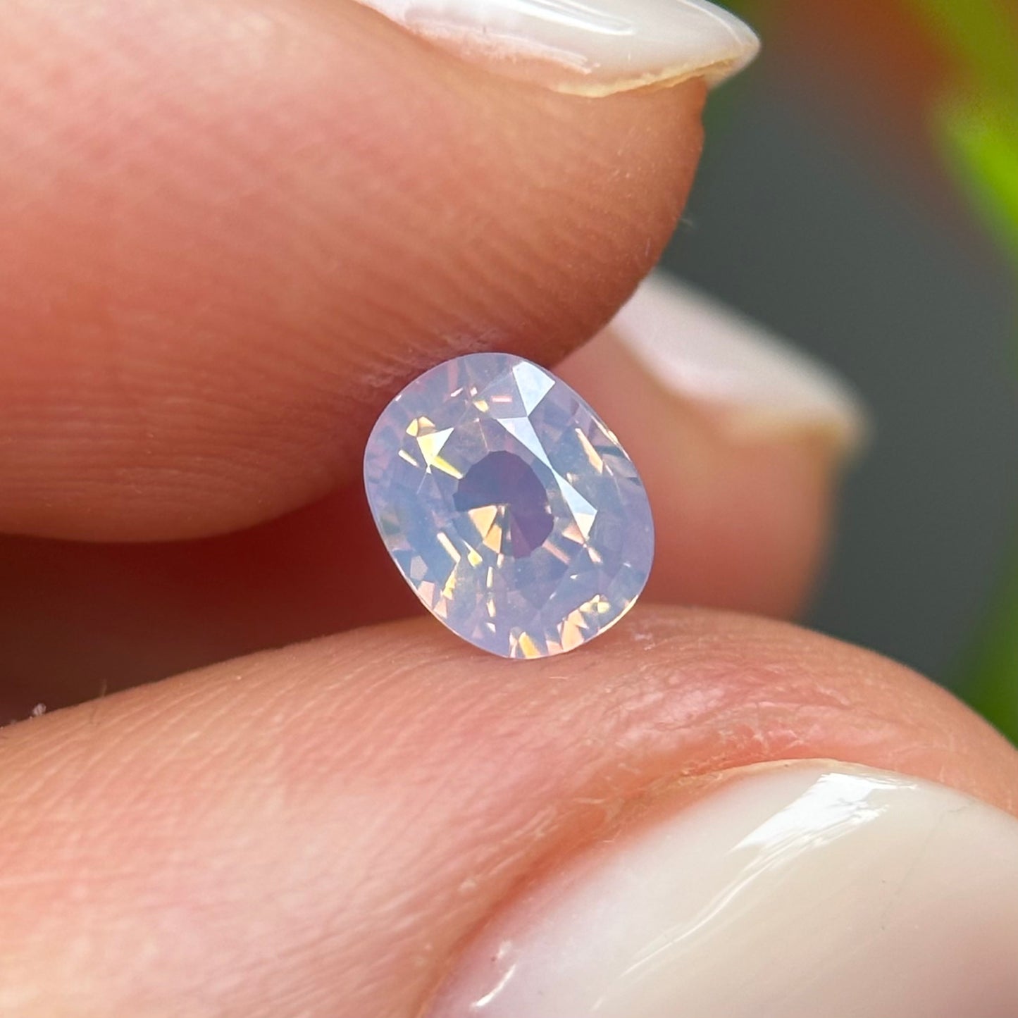 0.55 ct Natural White Milky Sapphire Vietnam. Cushion Shape. No Treatment.