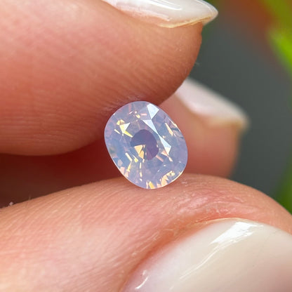 0.55 ct Natural White Milky Sapphire Vietnam. Cushion Shape. No Treatment.