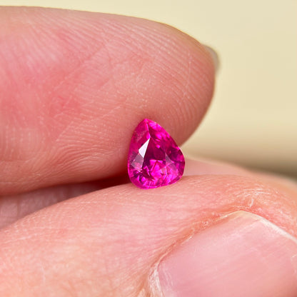 0.54 ct Natural Ruby Viet Nam. Pear Shape. No treatment.