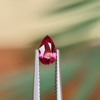 0.60 ct Natural Red Spinel Vietnam. Pear Shape. No Treatment.
