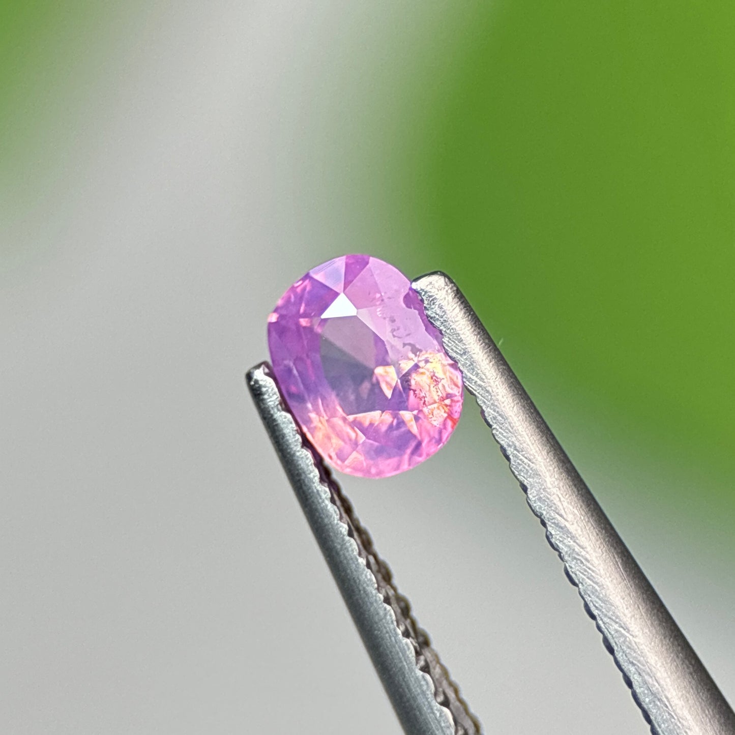 0.50 ct Natural Purplish Pink Milky Sapphire Vietnam. Cushion Shape. No Treatment.