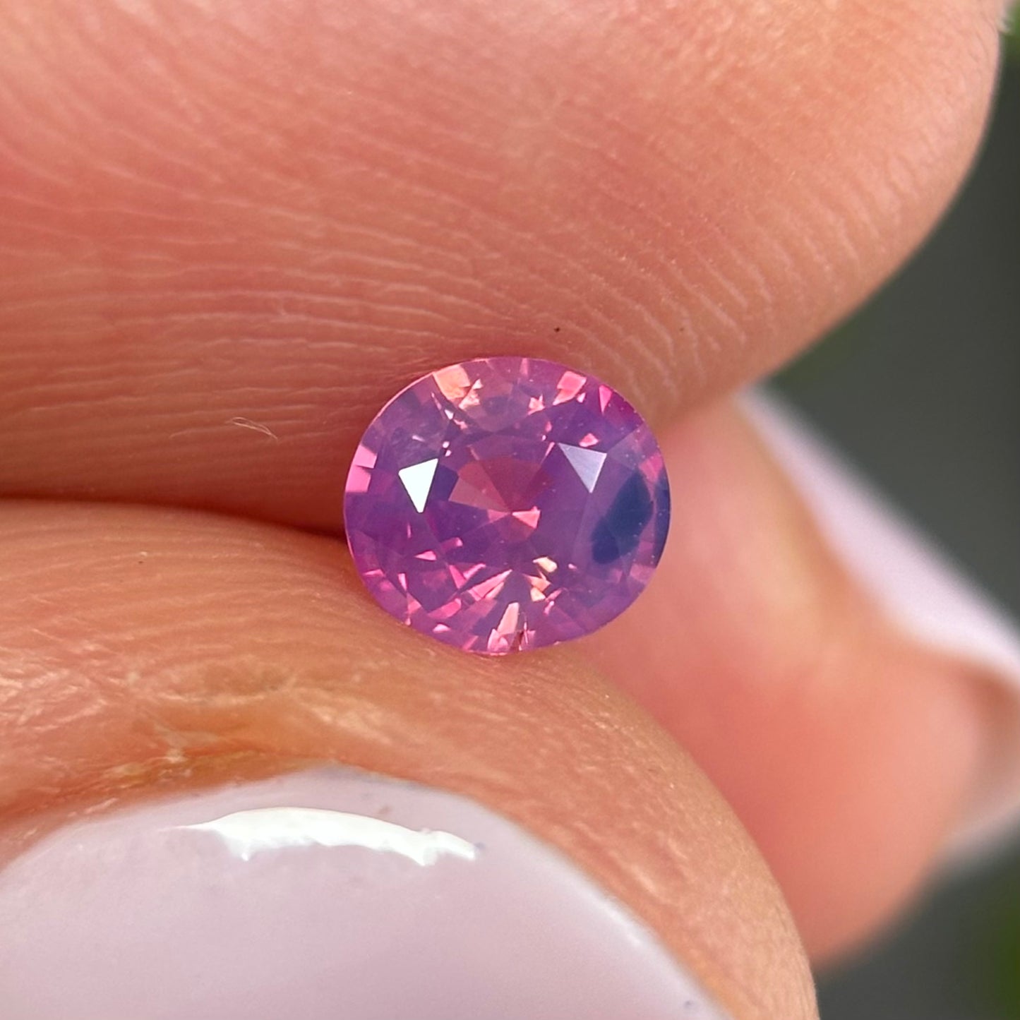 0.55ct Natural Purplish Pink Milky Sapphire Vietnam. Oval Shape. No Treatment.