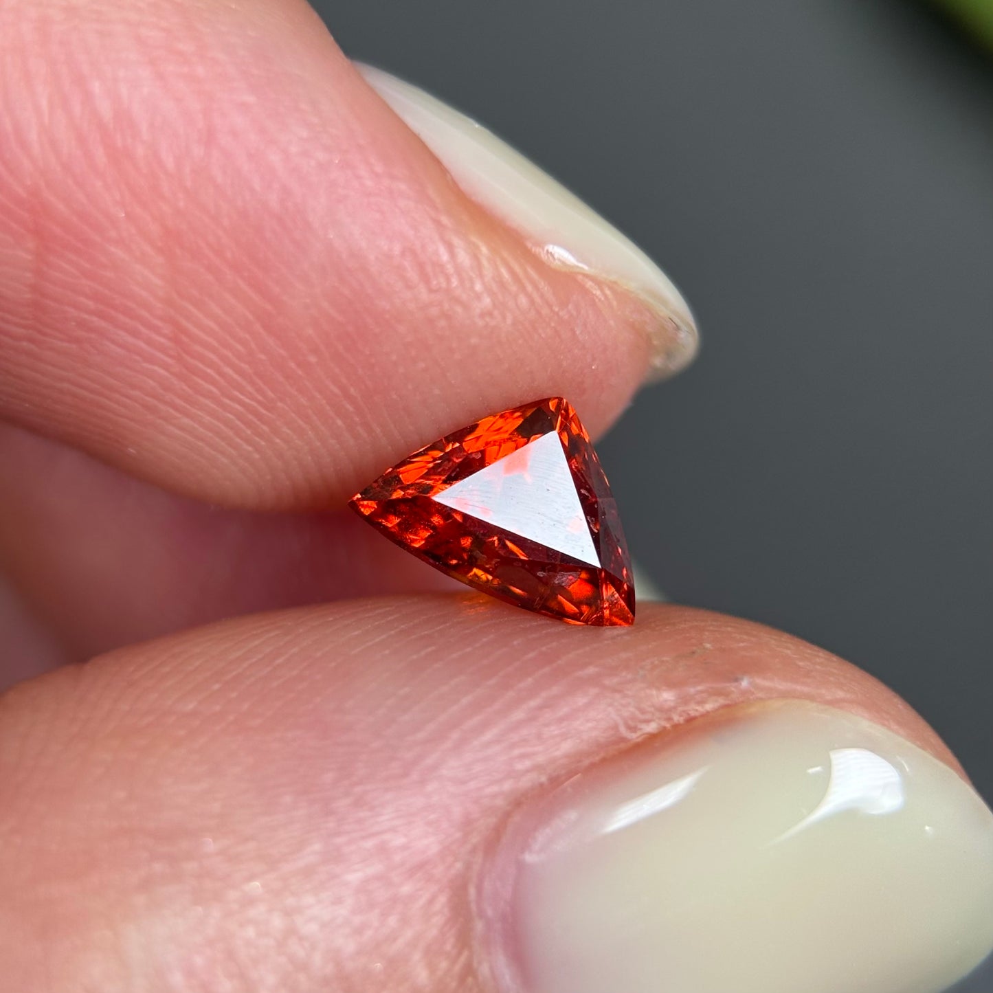 1,09ct Natural Orangish Red Tourmaline Vietnam. Trilliant Shape. No Treatment, No Heat Tourmaline Luc Yen.
