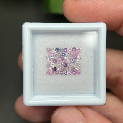 1,0ct/ 53Pcs Natural Sapphire Vietnam, Round Shape, C2 Quality, No Treatment Sapphire Luc Yen.