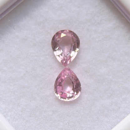 0.73 ct/ 2Pcs Natural Pink Spinel Vietnam. Pear Shape. No Treatment.