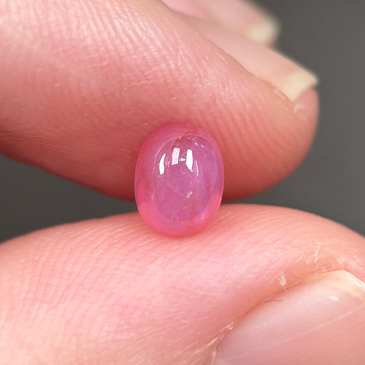 1.21ct Natural Orangish Pink Milky Cacbochon Sapphire Viet Nam. No Treatment Sapphire Luc Yen.