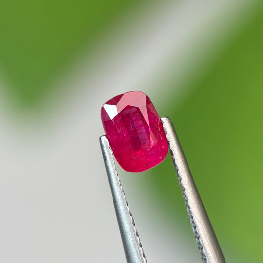 0.79 ct Natural Ruby Viet Nam. Cushion Shape. No treatment.