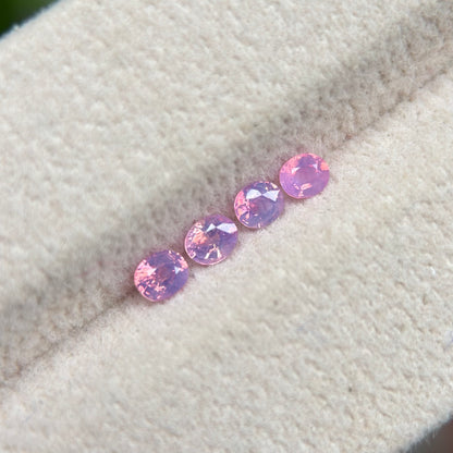 0.53ct / 4Pcs Natural Pink Milky Sapphire Viet Nam. Cushion Shape. No treatment.