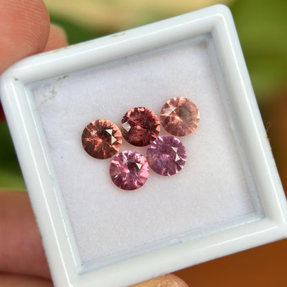 2,51 ct/ 5 Pcs Natural Mix Color Spinel Vietnam. Round Shape.
