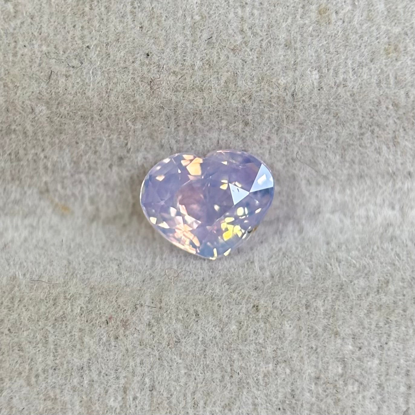 0.68ct Natural White Milky Sapphire Vietnam. Heart Shape. No Treatment.