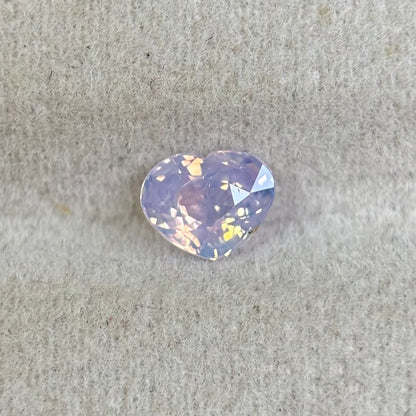 0.68ct Natural White Milky Sapphire Vietnam. Heart Shape. No Treatment.