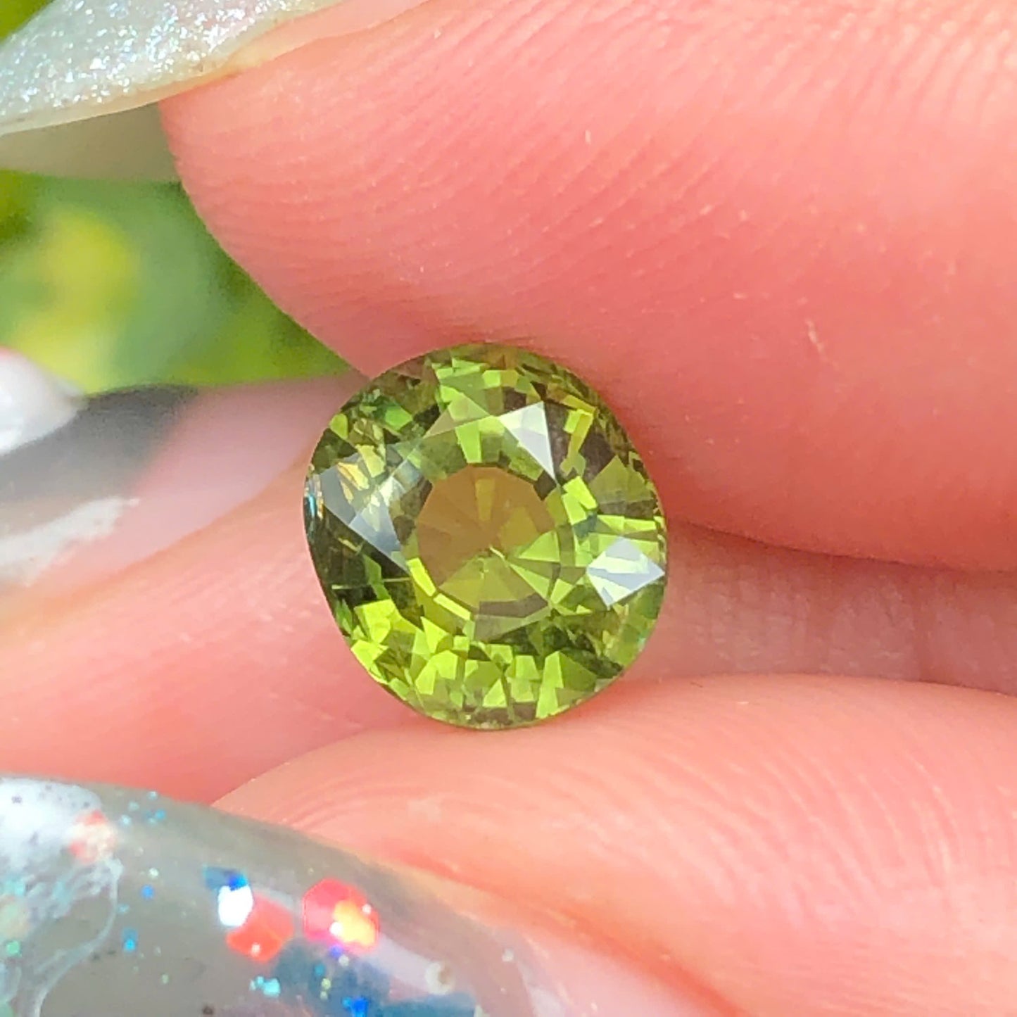 1,61ct Natural Green Tourmaline Vietnam. Cushion Shape. No Treatment, No Heat Tourmaline Luc Yen.