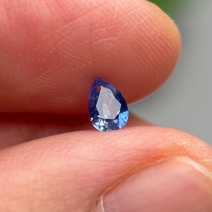 0.42 ct Natural Purple Milky Sapphire Vietnam. Pear Shape. No Treatment.