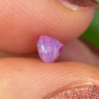 0.70 ct Natural Pink Milky Sapphire Vietnam. Cushion Shape. No Treatment.