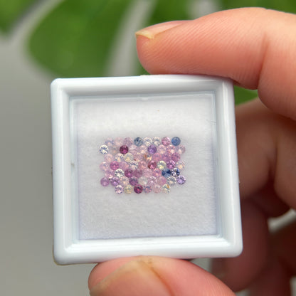 1,0ct/57Pcs Natural Sapphire Vietnam, Round Shape, C2 Quality, No Treatment Sapphire Luc Yen.