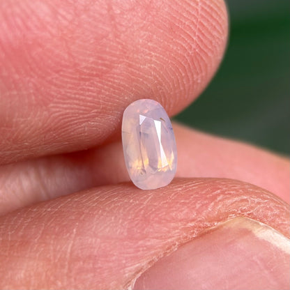 0.48 ct Natural White Milky Sapphire Vietnam. Oval Shape. No Treatment.