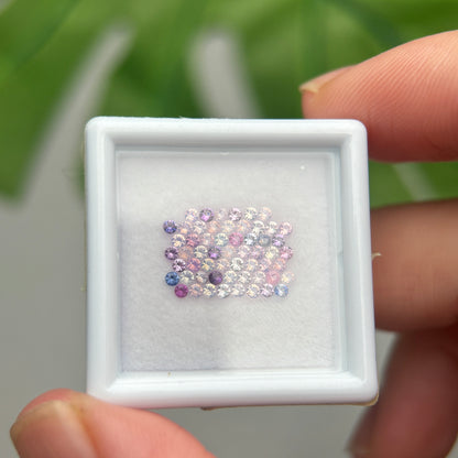 1,0ct/57Pcs Natural Sapphire Vietnam, Round Shape, C1 Quality, No Treatment Sapphire Luc Yen.