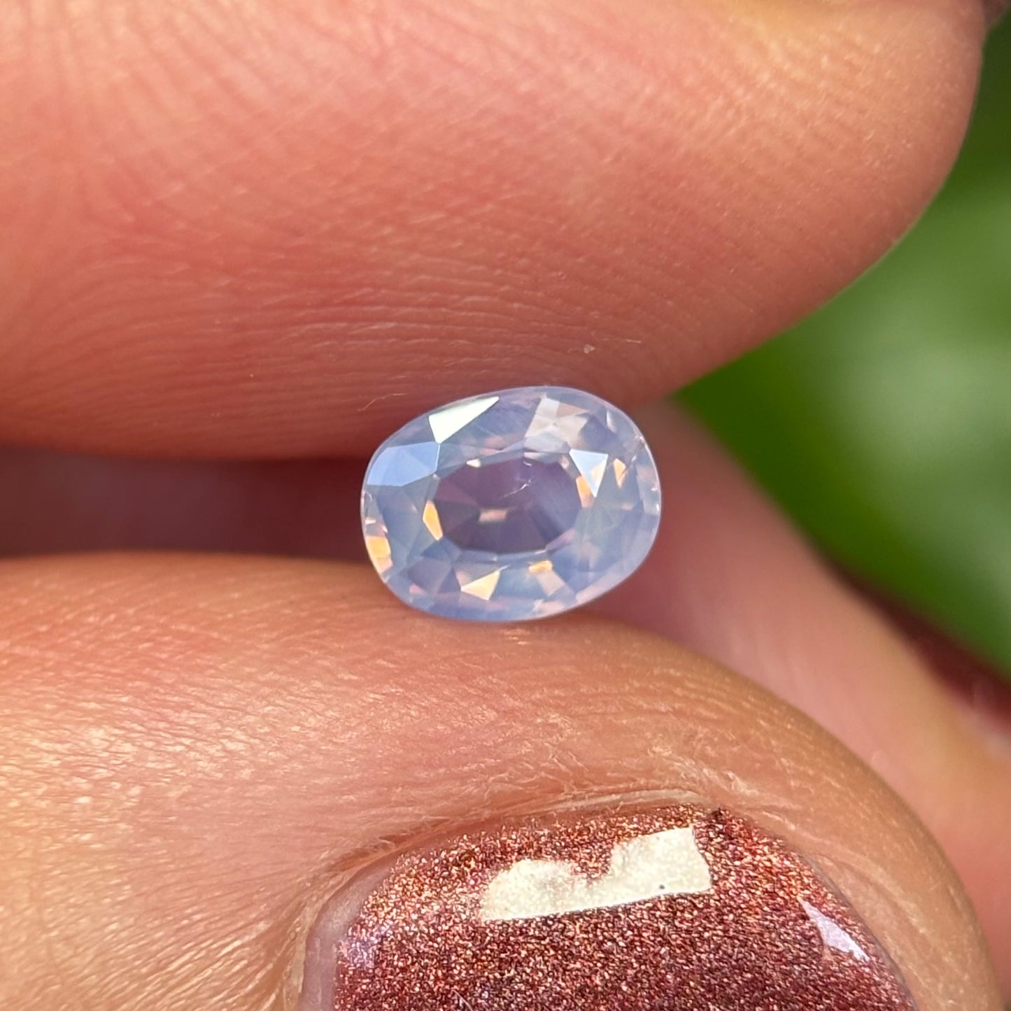 0.55 ct Natural White Milky Sapphire Vietnam. Oval Shape. No Treatment.