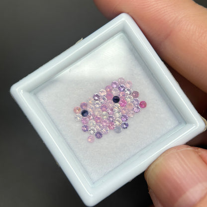 1,0ct/53Pcs Natural Sapphire Vietnam, Round Shape, C2 Quality, No Treatment Sapphire Luc Yen.