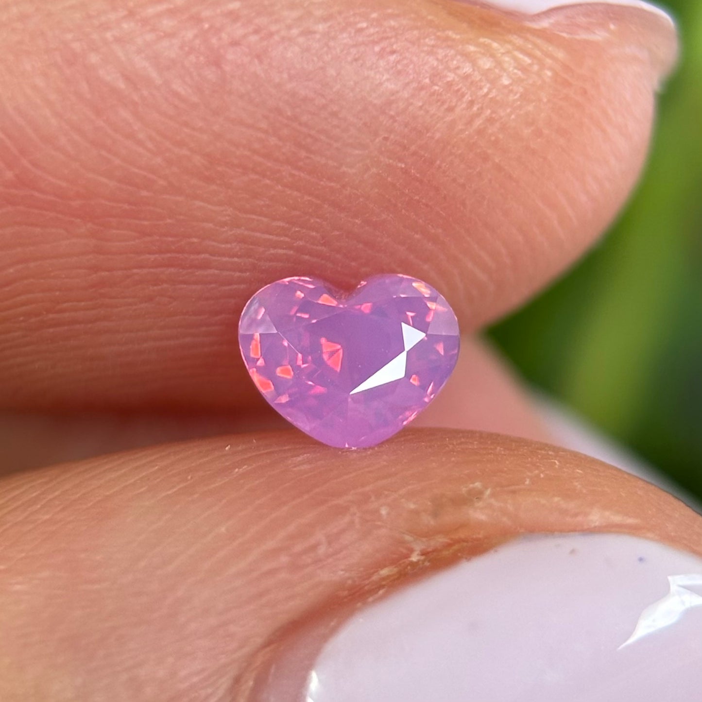 0.58ct Natural Pink Milky Sapphire Vietnam. Heart Shape. No Treatment.